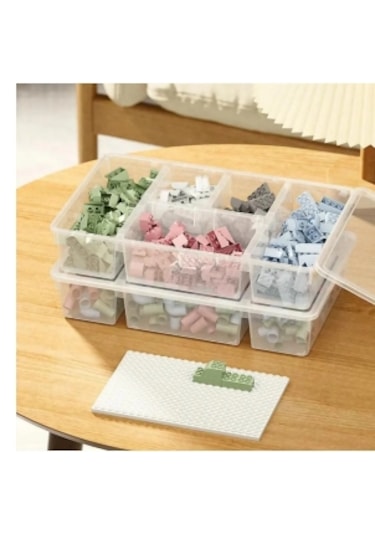 12 Adet Luna Kapaklı Çekmece Içi Düzenleyici Takı Ve Makyaj Kutus Şeffaf