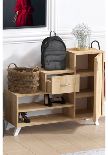 Decormet Retro Ayakkabı Dolabı Safir Meşe Safir Meşe