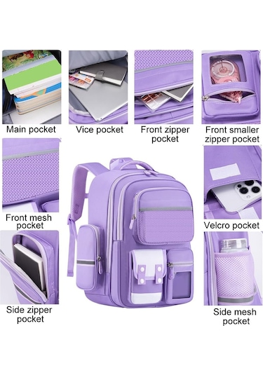 Yucama  Kız Erkek İlköğretim Okulu Sırt Çantası Unisex Çocuklar Hafif Rah - Yeşil 25 Litre