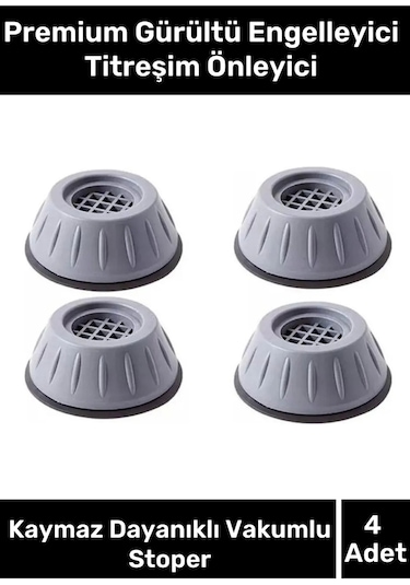 Premium Gürültü Engelleyici Titreşim Önleyici Kauçuk Çamaşır Bulaşık Makinesi 4 Adet Ayak Pedleri