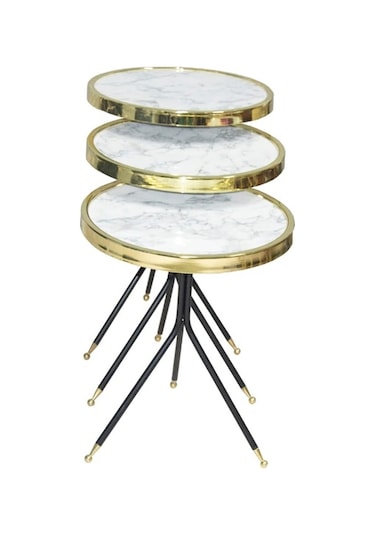 Brc Olimpik Zigon Model Beyaz Mermer Temper Cam Metal Transmisyon