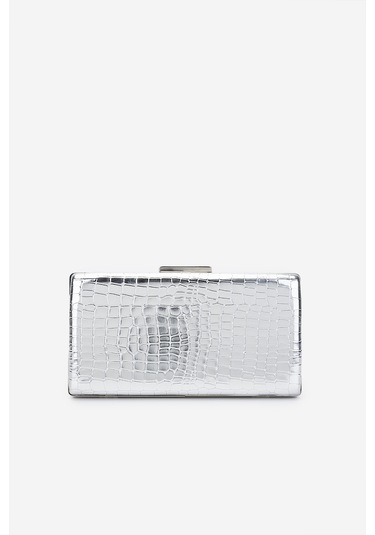 Valmenti Kadın Vegan Gri Abiye Çanta 1083 0015 Bn Cnt Y25 Gumus Kroko GRİ