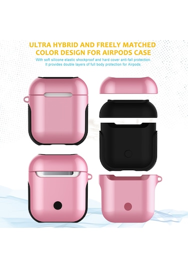 Vernikli Pc Bluetooth Kulaklık Kılıfı  Airpods Uyumlu 1/2 İçin Anti-kayıp Saklama Çantası Pembe