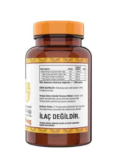 Portakal Aromalı Omega 3 Balık Yağı 500 Mg 102 Softgel