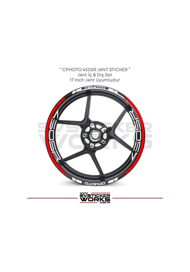 Cfmoto 450sr Sticker Jant İç Yazı Ve Dış Şerit 24'lü Set Sticker Etiket