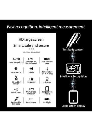 Agoodshop Dijital Multimetre 6000 Sayım Gerçek Ac/dc Ampermetre Voltmetre