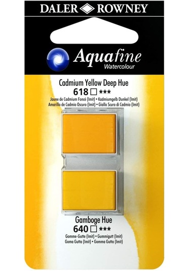 Sulu Boya Tablet 2'Li Cadmium Yellow Deep Hue-Gamboge Hue