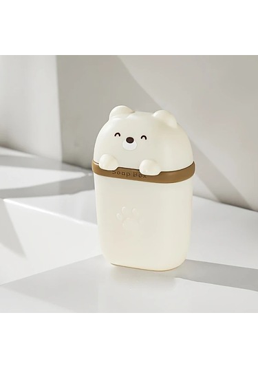 Oldfriend Pembe Sevimli Ayı Sabunluğı Yumuşak Astarlı Su Geçirmez Seyahat Saklama Kutusu pembe