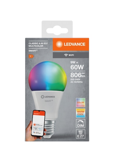Ledvace Smart Led 9W RGBW 806lm E27 Duy WIFI Kontrollü Led Ampul
