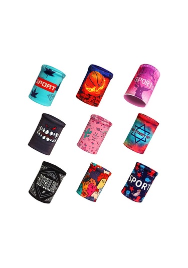 M-1pcs Renkli Baskı Unisex Spor Ter Bandı Bileklik Bilek Koruyucu Koşu Badminton Basketbol Brace Havlu Kumaş Ter Bantları-1pcs Okyanus Çok Renkli