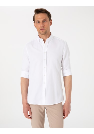 Pierre Cardin Erkek Beyaz Gömlek Desenli 50306996-vr013 Beyaz