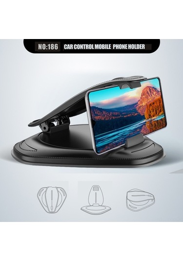 Dancemonkey Araç Telefonu Montajı Dashboard Tutucu, Evrensel Gps Navigasyon Destekli Siyah Siyah
