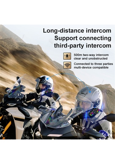 Vkemall Y13pro 2 Kişilik İnterkom Kask Bluetooth Kulaklık Su Geçirmez Gürültü Azaltıcı Motosiklet Kulaklık Kask Kulaklık 1 Adet
