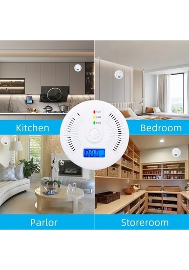 Sandwich Karbonmonoksit Dedektörü Alarm 2 Adet Dijital Ekranlı Pil Operasyonlu Test Çubuğu Kolay Kurulum