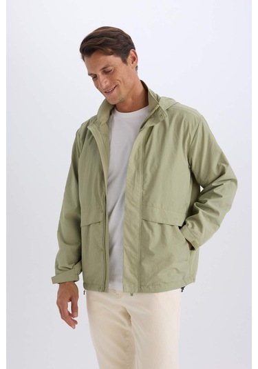 DeFacto Regular Fit Kapüşonlu Fermuarlı Cepli Mevsimlik Baharlık Yağmurluk D6305AX25SPKH271