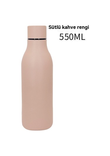 Paslanmaz Çelik 304 Spor Sprey Kaplamalı Sıcak Ve Soğuk Su Bardağı Bej