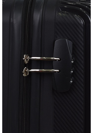 Elatae Premium Polipropilen Orta Boy Kırılmaz Valiz Siyah V303 Siyah