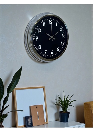 Zentime 40 Cm Krom Şık Duvar Saati Çok Renkli