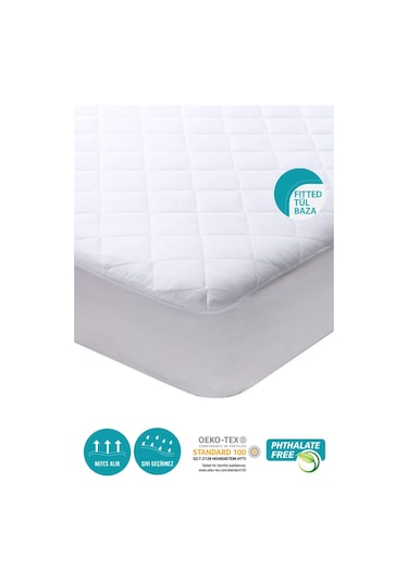 Kapitone Fitted Su Sıvı Geçirmez Yatak Koruyucu Alez 180x200 Beyaz