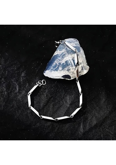 Silver Küp Model Unisex Yüksek Kalite Çelik Kolye&bileklik Silver