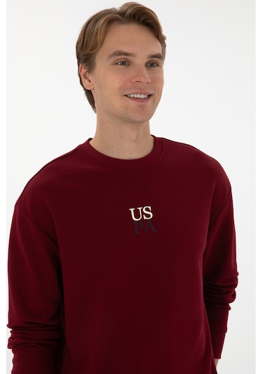 U.S. Polo Assn. Erkek Comfort Fit Bisiklet Yaka Bordo Basic Sweatshirt 50313760-VR014 U.S. Polo Assn. Erkek Comfort Fit Bisiklet Yaka Bordo Basic Sweatshirt 50313760-VR014