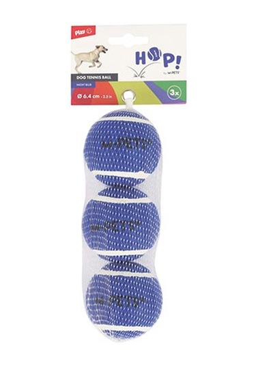 M-pets Hop Tenis Topu Köpek Oyuncağı Mavi 3lü 6,4 Cm 244-50053.02