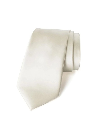 Tezzgelsin Erkek Saten Kravat ve Mendil Set Krem