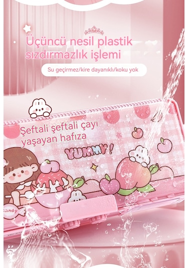 Ikkb Yeni Öğrenci Çok Fonksiyonlu Şifre Kilidi Çift Katmanlı Büyük Kapasiteli Organ Erkekler Ve Kızlar İçin Evrensel Kalem Kutusu Mor