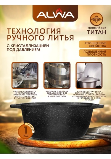 Alwa Kapaklı Ve Çıkarılabilir Saplı 26 Cm Yapışmaz Tava 198110649 Siyah