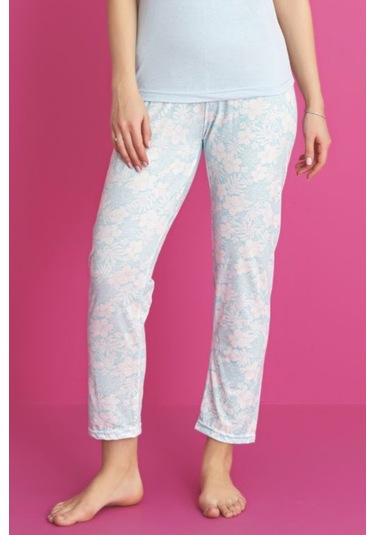 Dreamy Pamuklu Desenli Kısa Kollu Pijama Takımı Mavi