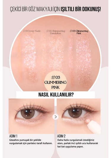 Peripera Sugar Twinkle Duo Eye Stick 03 Glimmering Pink
