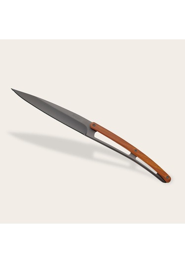 6 Deejo Steak Knives Serrated, Coral Wood