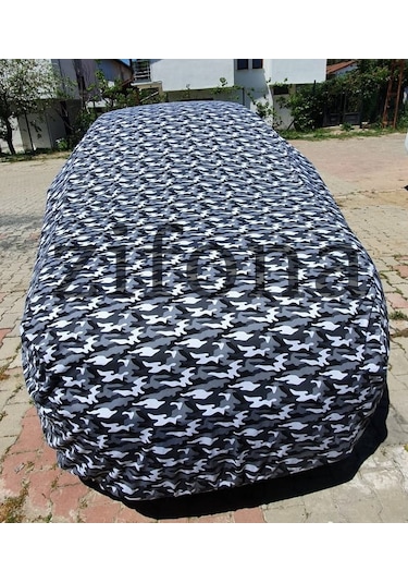 Oto Branda Otomobil Örtü Penye Lüks Yıkanabilir Kamuflaj Gri