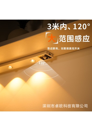 Fosenze 40cm Ultra İnce Kedi Gözü Lambası - Akıllı Vücut Algılama, 3 Renk Tonu, 3 Parlaklık Seviyesi, Sürekli Açık/algılama Modları, 900mah Pil, Mıknatıslı Kurulum, Gümüş Gümüş