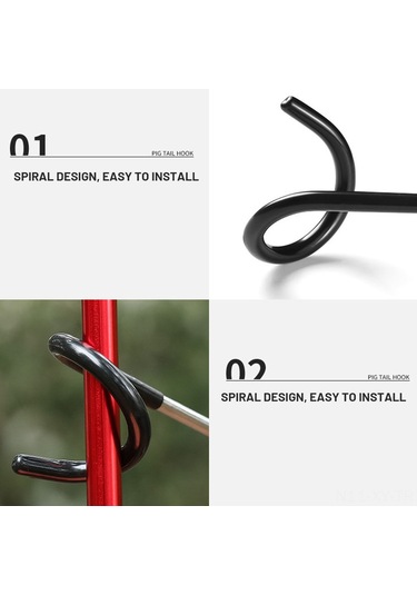 Shineyee Siyah Çelik Gümüşlü İki Yönlü Kamp Lambası Askısı - Dış Mekan Çanta, Giysi Asma Aleti Çok Renkli