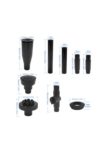 Aubyhe 15w 1000l/h Renkli 12 Led Işıklı Suda Dalgalanabilir Pompa, 1.5m Yükseklik, 2m Kablolu, 9 Fiş Seti, Sünger Tabanlı, Akvaryum Bahçe Havuz İçin