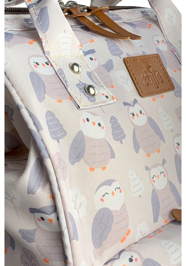 Paris Anne Bebek Çantası Baykuş Gri