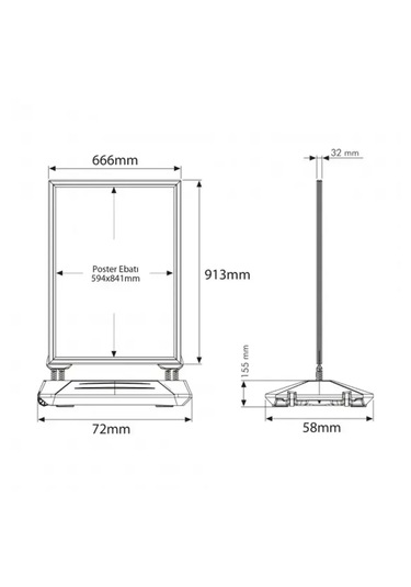 Snapper Rüzgara Dayanıklı Açılır Kapanır Dış Mekan Reklam Panosu