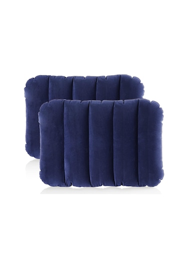 2 Adet Büyük Şişme Yastık Kamp Yastığı Seyahat Yastığı Şişme Kamp Lacivert