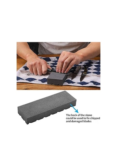 Vkemall Taş Giderici Ve Yuvalı Sabitleyici İle Silikon Karbür Ve Beyaz Korundum Güdümlü Bıçak Taslağı Seti