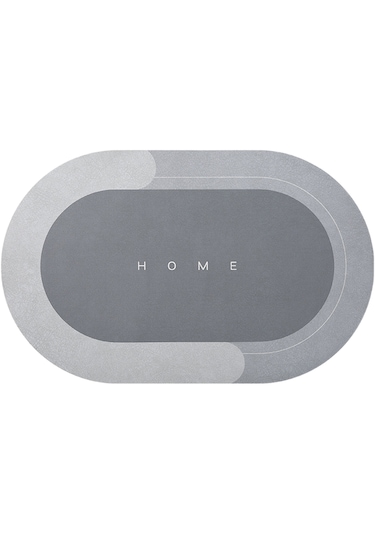 Suntek Kapı Paspası Giriş Çabuk Kuruyan Halı Zemin Gri 40x60cm Oval