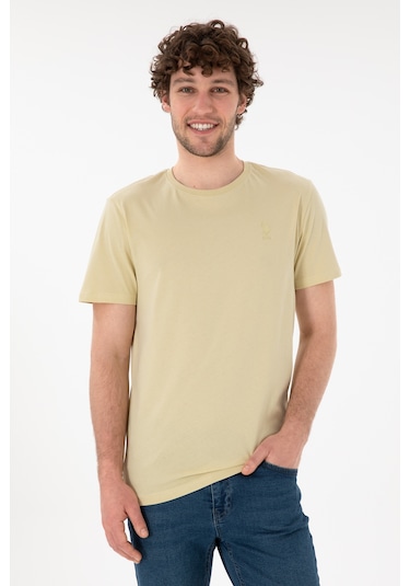 U.S. Polo Assn. Erkek Regular Fit Bisiklet Yaka Açık Haki Basic Tişört 50305924-VR183