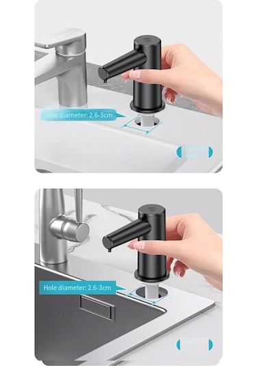 Xurunkeji Tezgah Üstü Lavabo Musluğu Sabunluk Kızılötesi İndüksiyon Otomatik Sabunluk Banyo Sabunlukları Sıvı Gümüş Gümüş