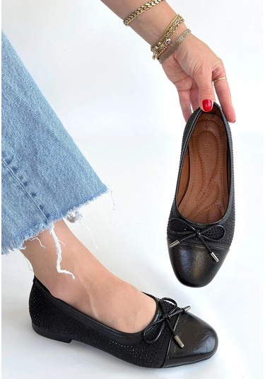 Naturalshoess Etya Gold Cilt Babet Ayakkabı Altın