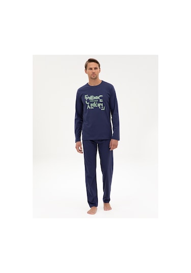 Pierre Cardin Erkek İndigo Pijama Takım 50322652-320 İndigo Pierre Cardin Erkek İndigo Pijama Takım 50322652-320 İndigo