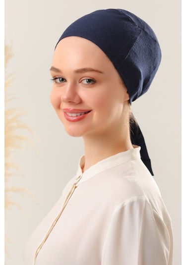 Melodi Scarf Dikişli Bone Lacivert Lacivert