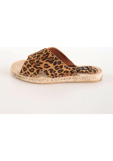5in1Canpolat Leopar Espadril Terlik 24112-leopar Kahverengi