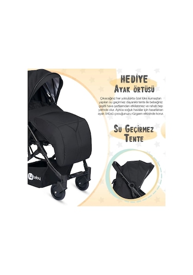 Mimma Baby Black Drone Sky Travel Kabin Sistem Bebek Arabası