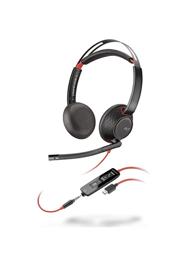 Plantronics Poly Blackwire 5220 USB-C Kulak Üstü Çağrı Merkezi Kulaklığı