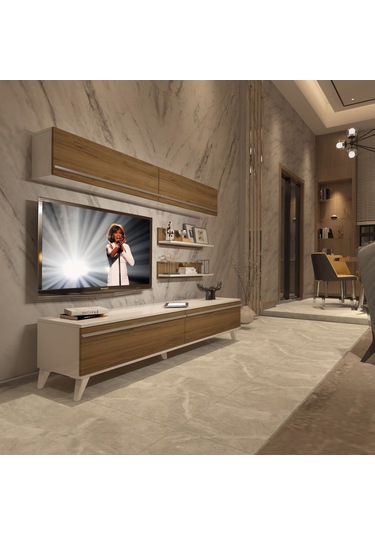 Decoraktiv Eko 5 Mdf Std Retro Tv Ünitesi Tv Sehpası Beyaz - Pera